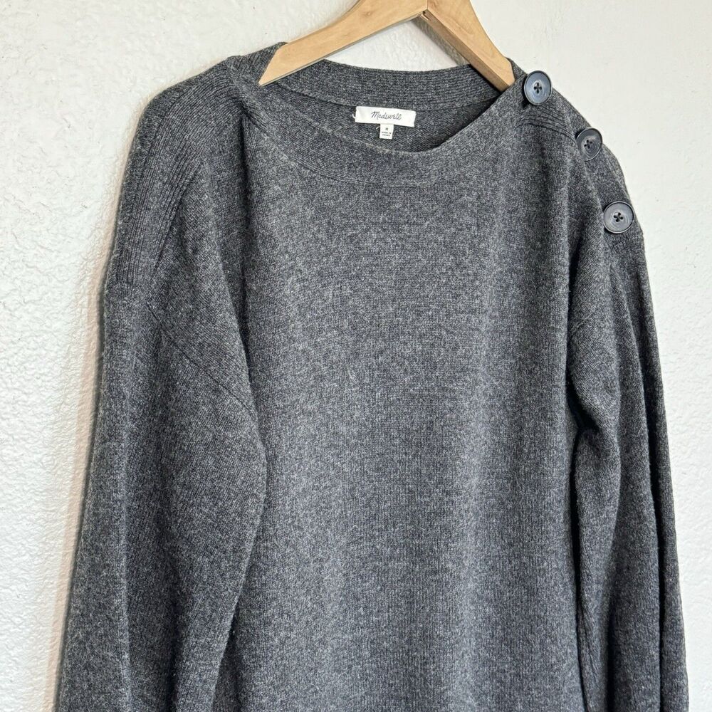 Madewell Sweater Dress Merino Wool Gray Tunic Essential Classic Office Women M